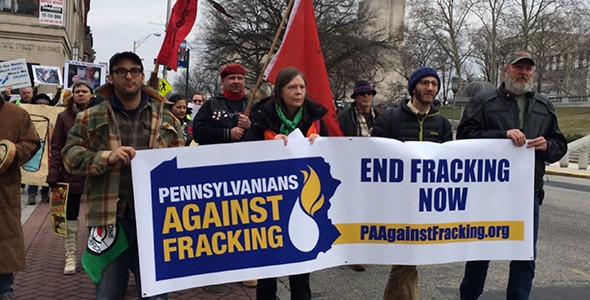 PA Against Fracking Banner at Inauguration