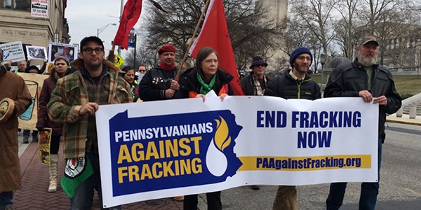 PA Against Fracking Banner at Inauguration